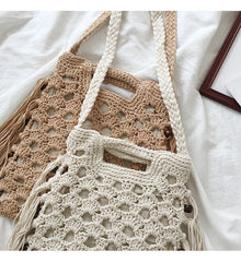 Women’s Retro Cotton Crochet Shoulder Bag for Boho Everyday Style & Gifts