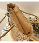 Women’s Modern Style Straw Woven Tote Bag for Beach, Vacation & Summer Outfits