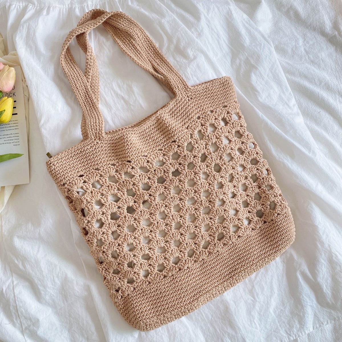 Women’s Retro Artsy Crochet Tote Bag for Boho Everyday Style & Gifts