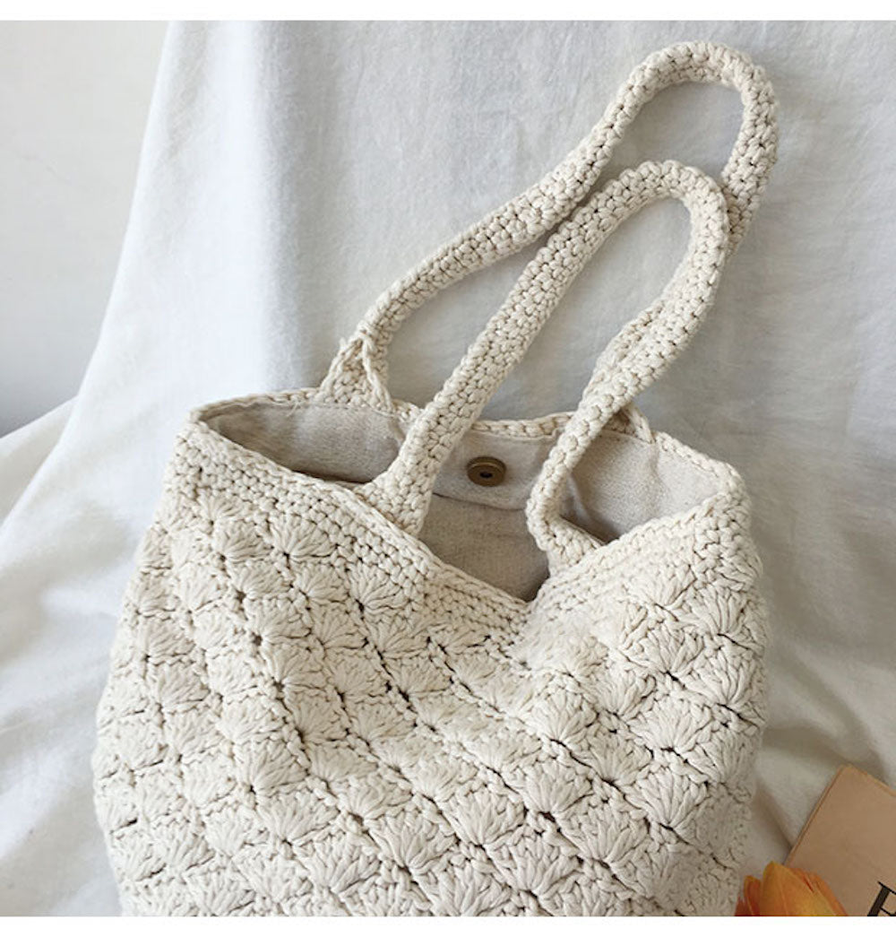 Women’s Patterned Cotton Knitted Shoulder Bag Purse for Boho Everyday Style & Gifts