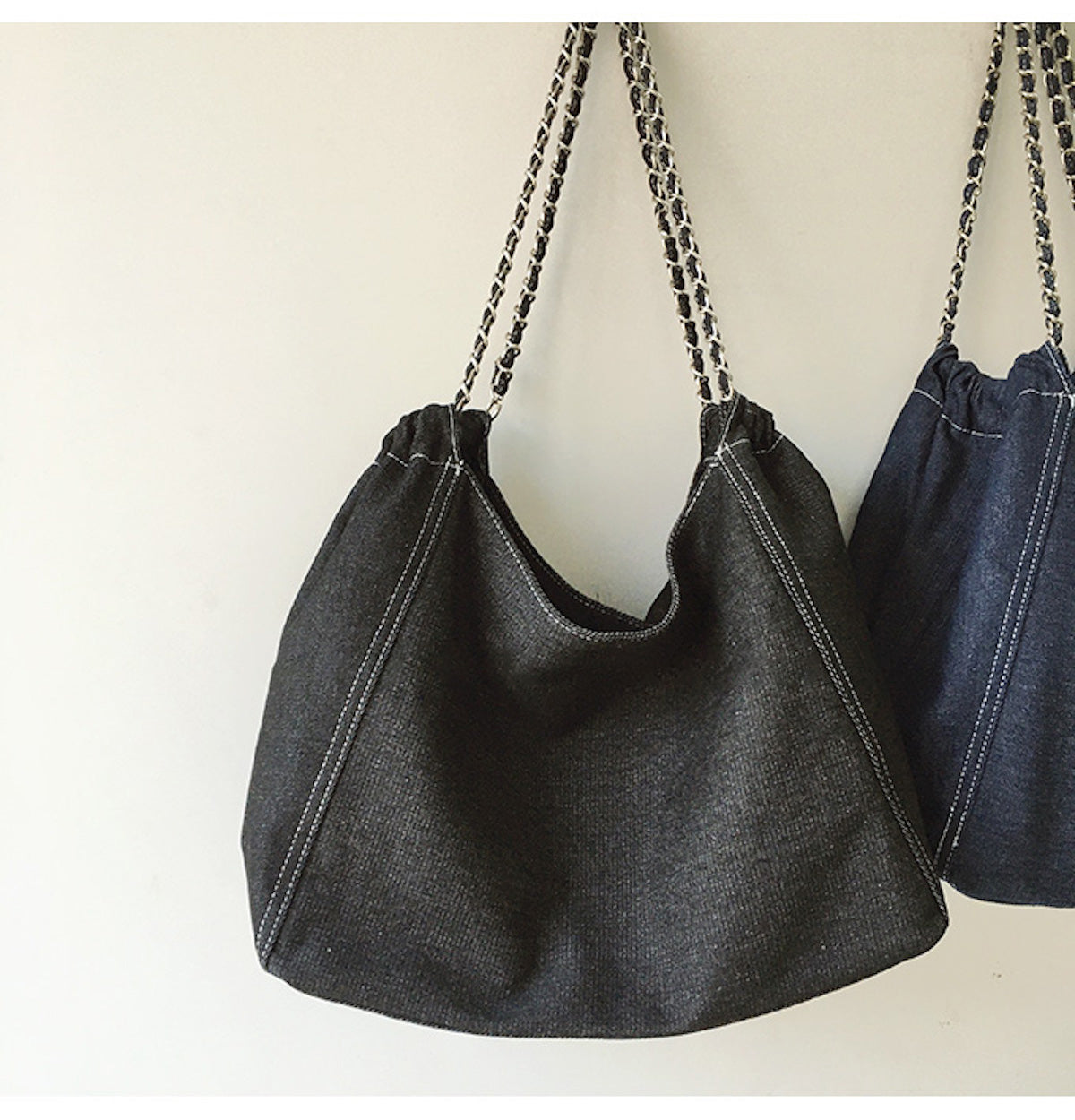 Women’s Retro Chain Strap Denim Tote for Everyday Outfits & Gifts