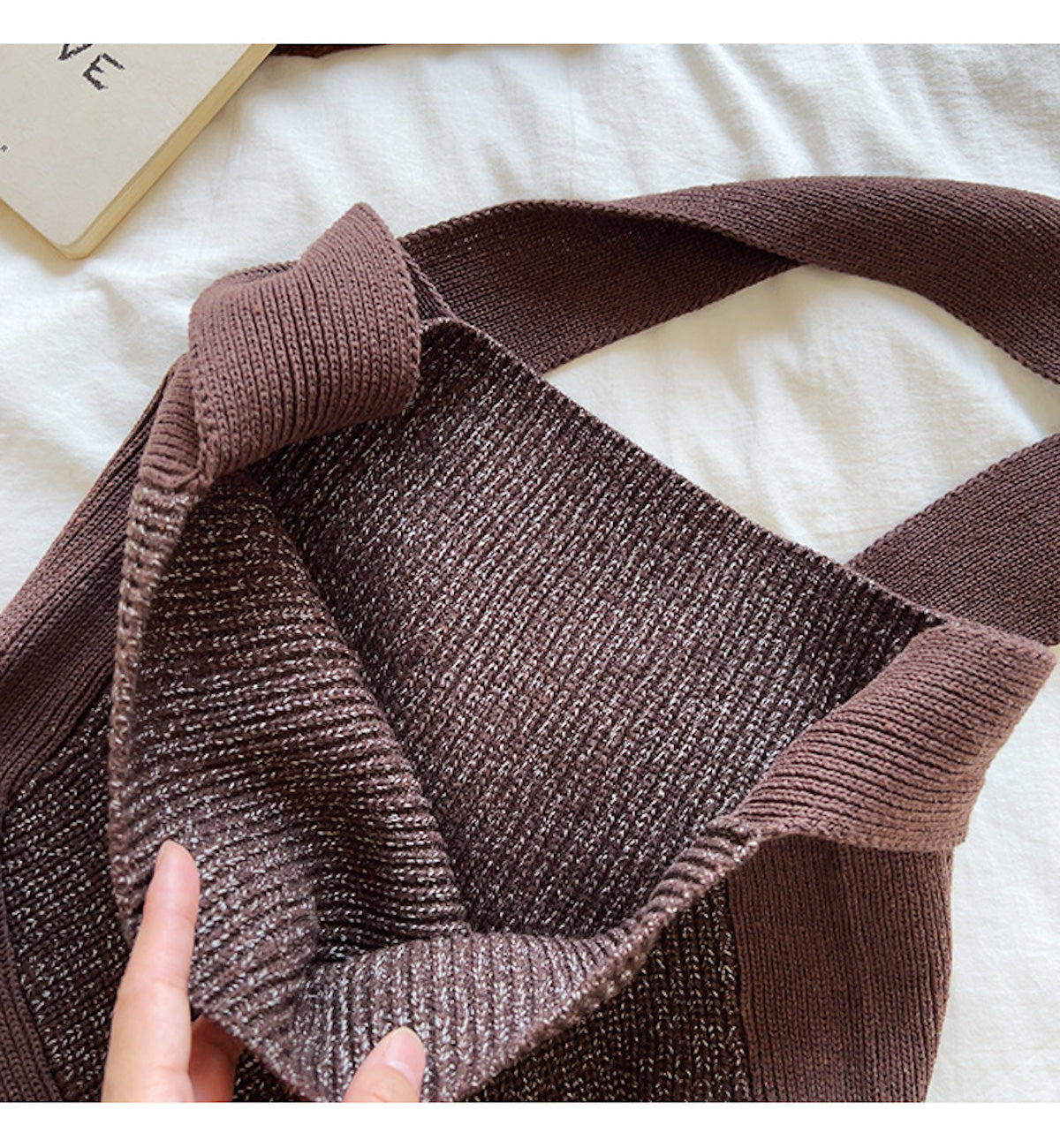 Women’s Cotton Knit Shoulder Bag Bucket Bag for Boho Everyday Style & Gifts