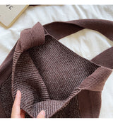 Women’s Cotton Knit Shoulder Bag Bucket Bag for Boho Everyday Style & Gifts