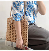 Women’s Lightweight Cotton Knitted Shoulder Bag Messenger Bag for Boho Everyday Style & Gifts