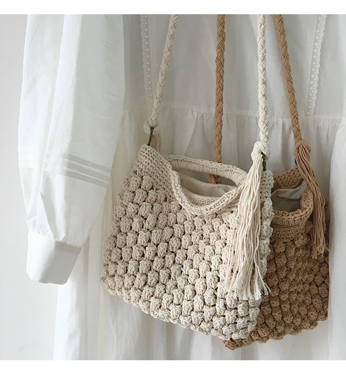 Women’s Natural Cotton Casual Shoulder Bag for Boho Everyday Style & Gifts