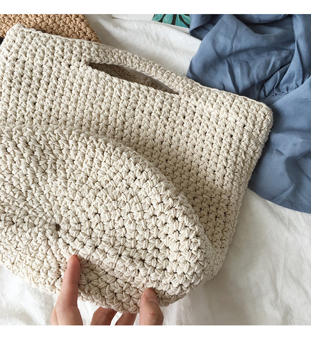 Women’s Cotton Knitted Smiley Face Bag Purse for Boho Everyday Style & Gifts