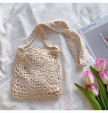 Women’s Boho Cotton Knitted Shoulder Bag Crossbody Bag for Boho Everyday Style & Gifts