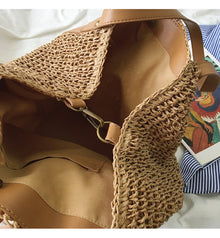 Women’s Large Straw Woven Tote Bag for Beach, Vacation & Summer Outfits