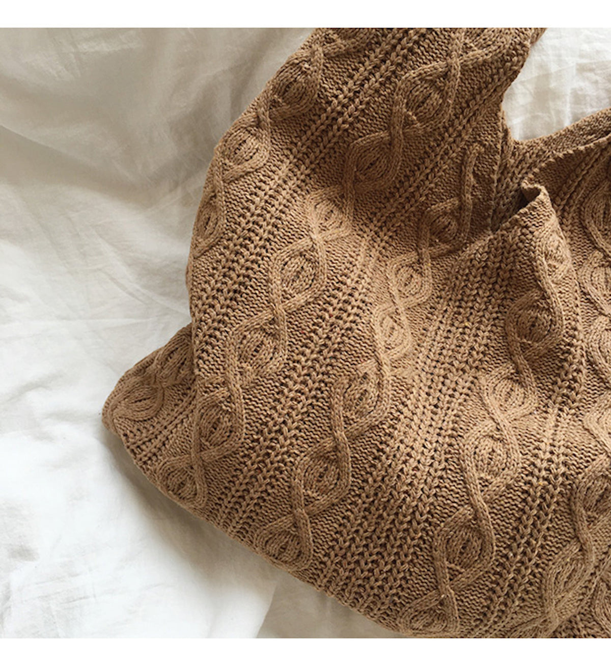 Women’s Retro Artsy Twist Cotton Knitted Shoulder Bag for Boho Everyday Style & Gifts