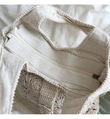 Women’s Floral Cotton Knitted Shoulder Bag Purse for Boho Everyday Style & Gifts
