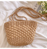Women’s Simple Woven Straw Tote Bag for Beach, Vacation & Summer Outfits