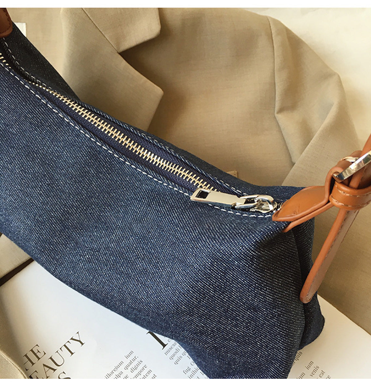 Women’s Classic Everyday Denim Shoulder Bag Purse for Everyday Outfits & Gifts