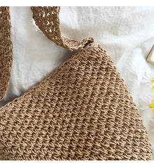 Women’s Straw Shoulder Bucket Bag for Beach, Vacation & Summer Outfits