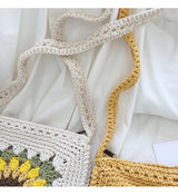 Women’s Handmade Crochet Sunflower Purse Crossbody Bag for Boho Everyday Style & Gifts