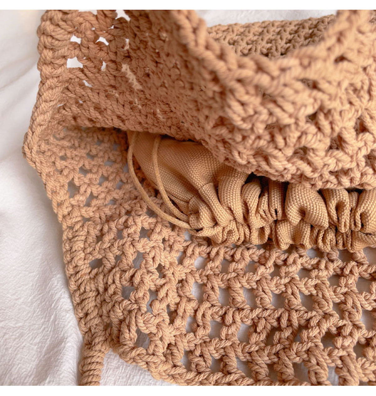 Women’s Retro Cotton Knitted Fishnet Bag Shoulder Bag for Boho Everyday Style & Gifts