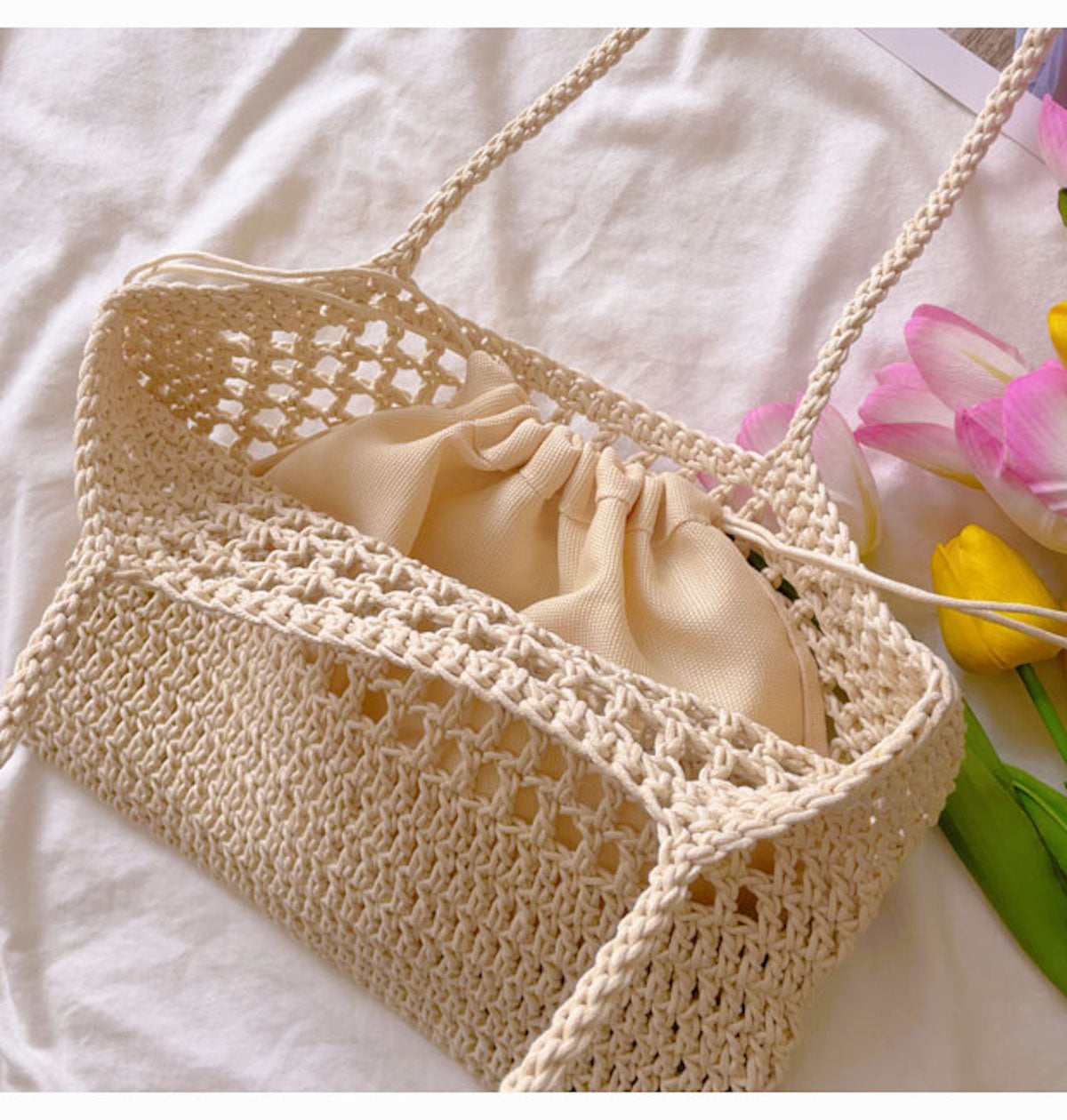 Women’s Simple Retro Crochet Shoulder Bag Messenger Bag for Boho Everyday Style & Gifts