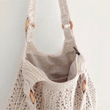 Women’s Retro Artsy Twist Cotton Knitted Bag Shoulder Bag for Boho Everyday Style & Gifts