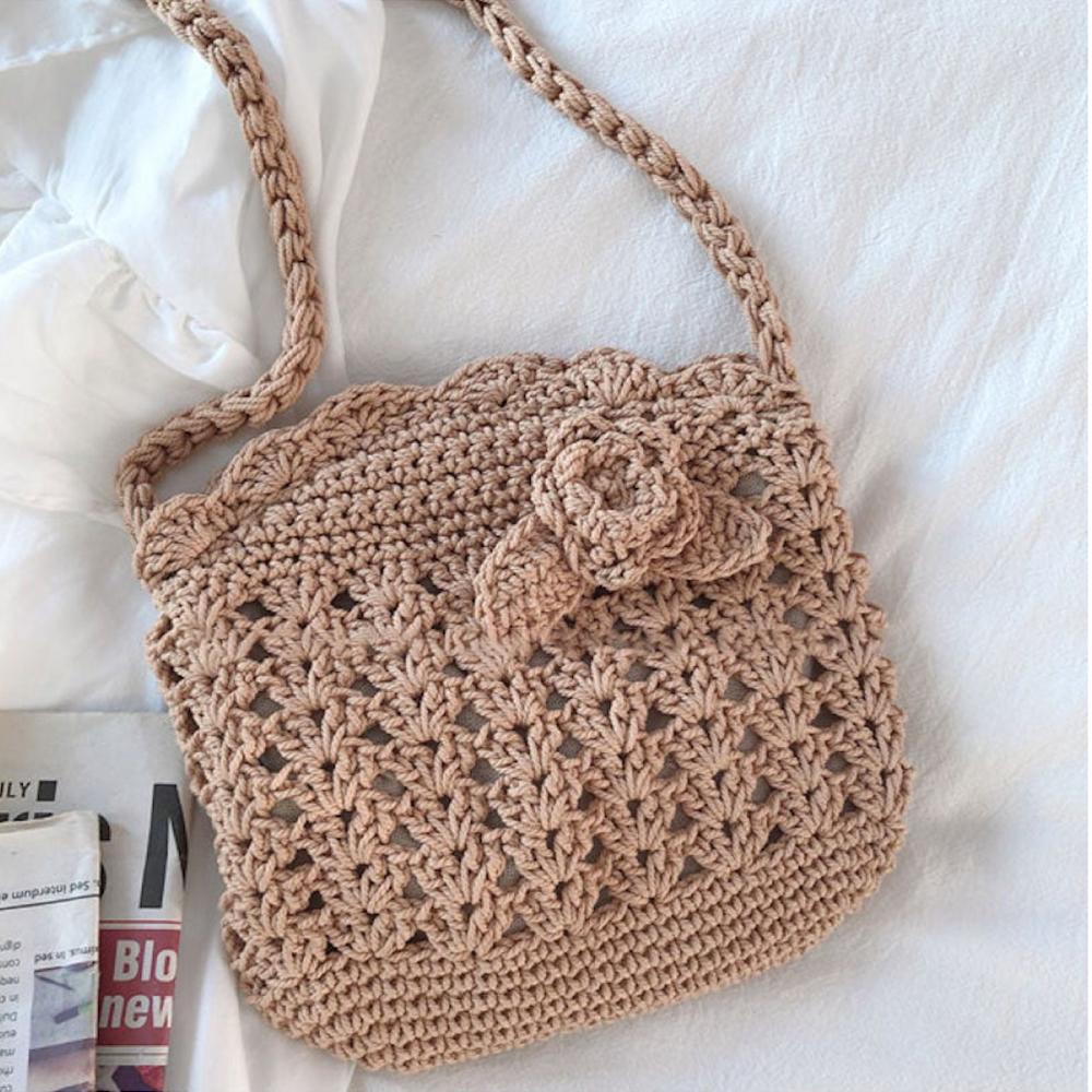 Blumen-Häkel-Mini-Umhängetasche für Damen – Boho-Alltagsstil & Geschenke