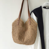 Women’s Retro Straw Woven Tote Bag for Beach, Vacation & Summer Outfits