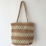 Women’s Patterned Straw Woven Tote Bag for Beach, Vacation & Summer Outfits