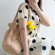 Women’s Crochet Cotton Floral Knitted Bucket Bag Crossbody Bag for Boho Everyday Style & Gifts