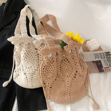 Women’s Crochet Cotton Floral Knitted Bucket Bag Crossbody Bag for Boho Everyday Style & Gifts