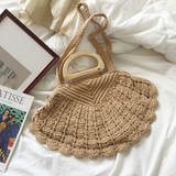 Women’s Artsy Shell Shaped Cotton Shoulder Bag Purse for Boho Everyday Style & Gifts