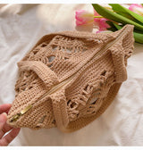 Women’s Cotton Crochet Bucket Bag for Boho Everyday Style & Gifts