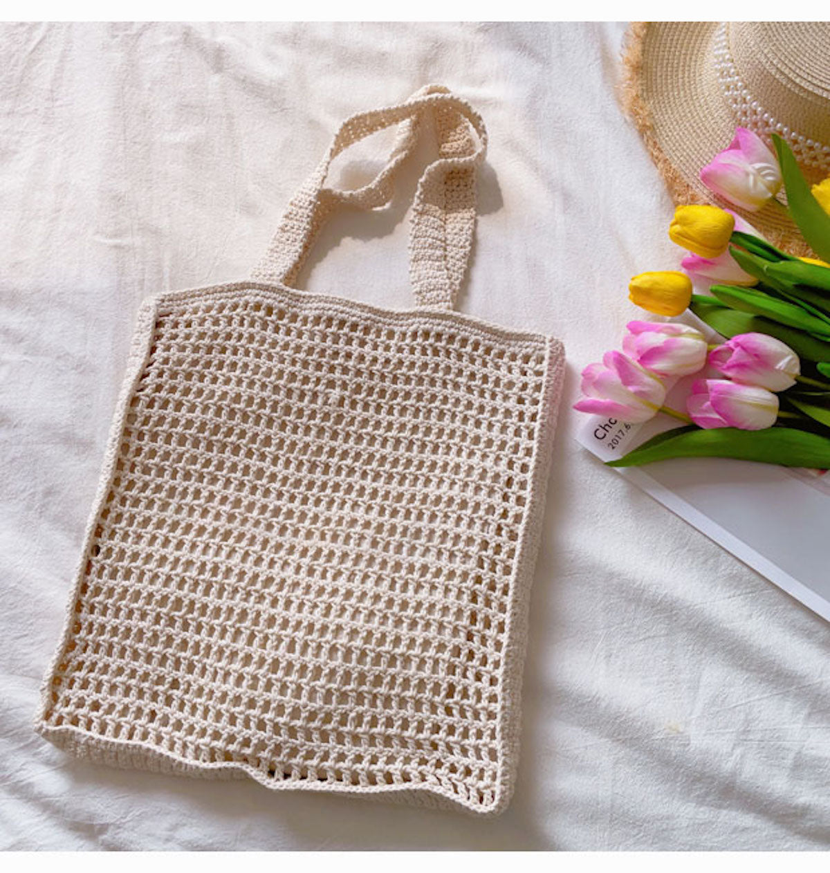 Women’s Handmade Crochet Large Fishnet Tote for Boho Everyday Style & Gifts