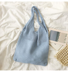 Women’s Macaron Colored Cotton Knitted Shoulder Bag for Boho Everyday Style & Gifts