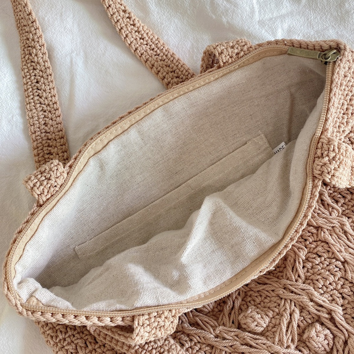 Women’s Handmade Cotton Knitted Shoulder Bucket Bag Crossbody Bag for Boho Everyday Style & Gifts