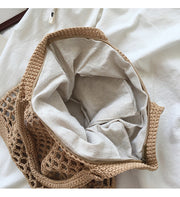 Women’s Retro Fish Net Cotton Knitted Shoulder Bag for Boho Everyday Style & Gifts