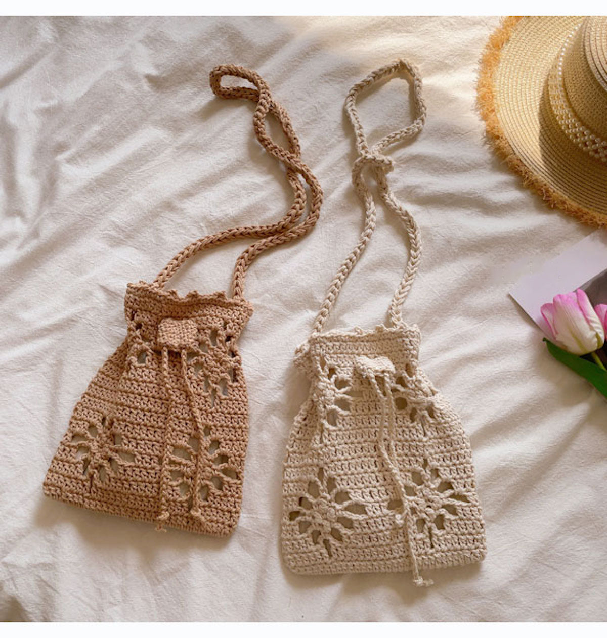 Women’s Crochet Floral Crossbody Bag for Boho Everyday Style & Gifts