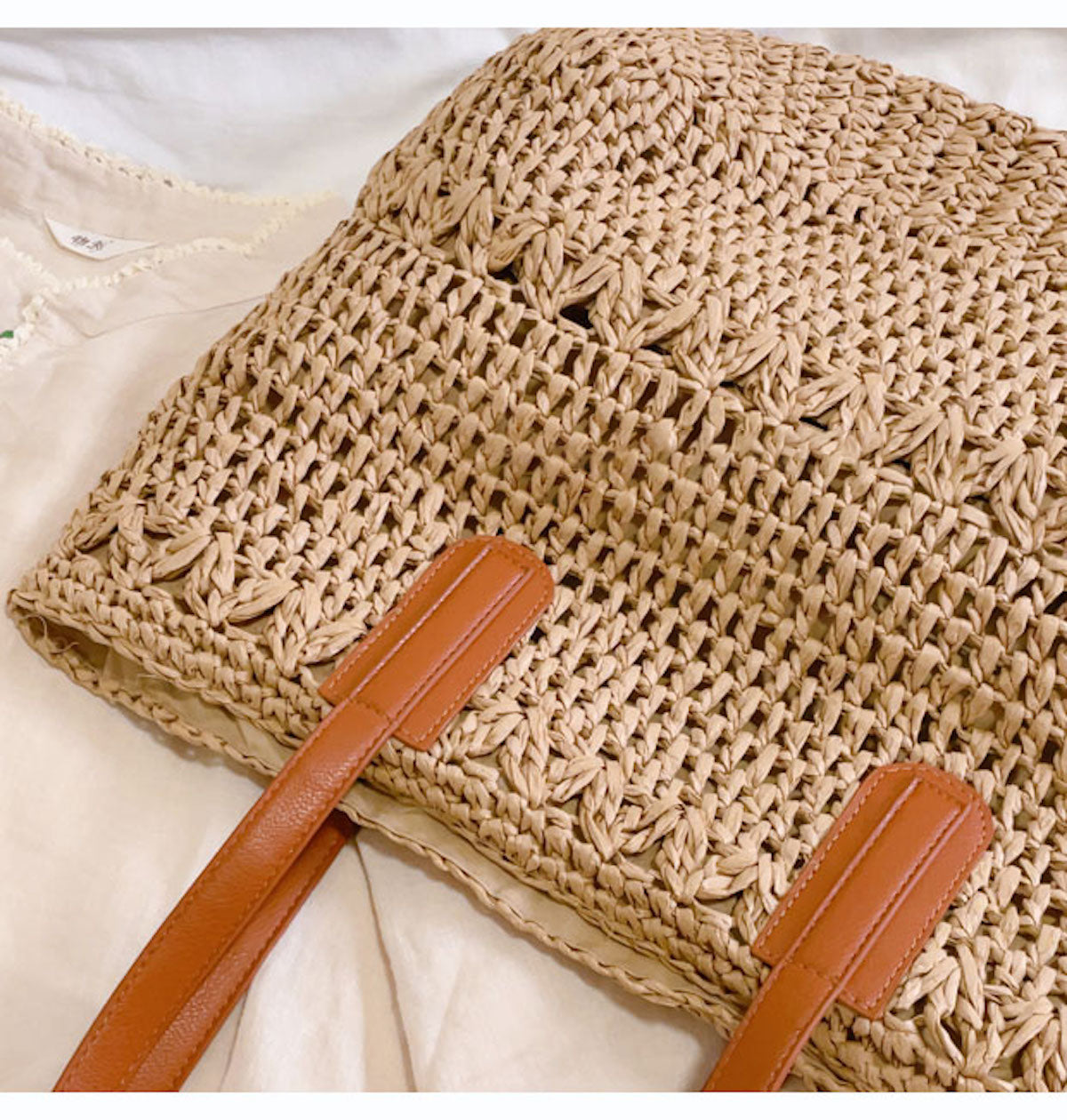 Women’s Large Straw Woven Tote for Beach, Vacation & Summer Outfits