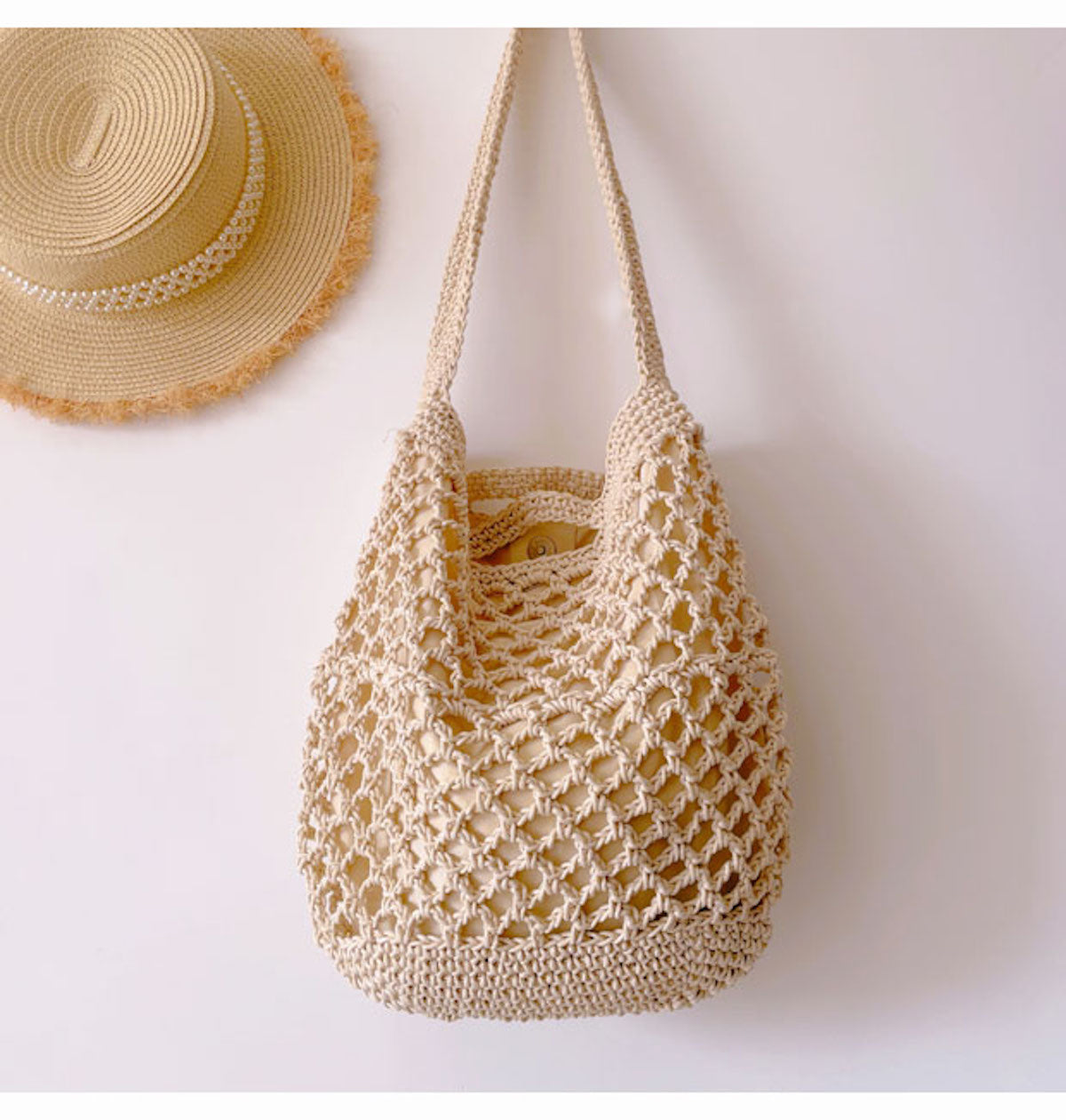 Women’s Cotton Fishnet Shoulder Bag for Boho Everyday Style & Gifts