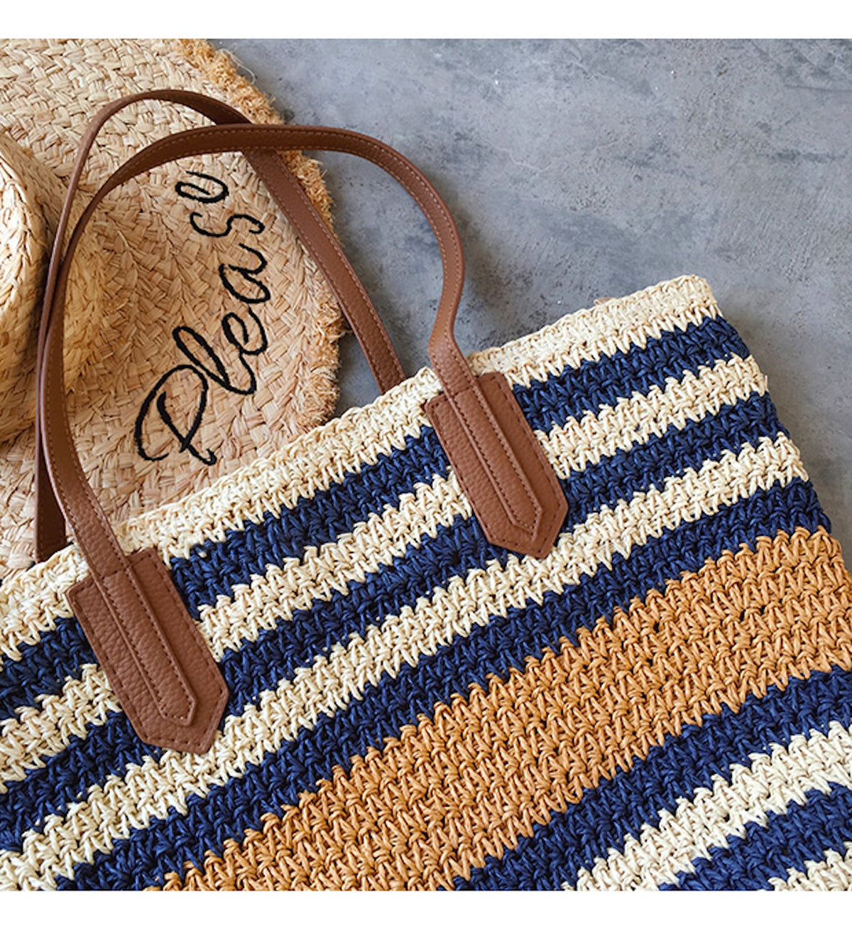 Women’s Large Striped Straw Woven Tote Bag for Beach, Vacation & Summer Outfits