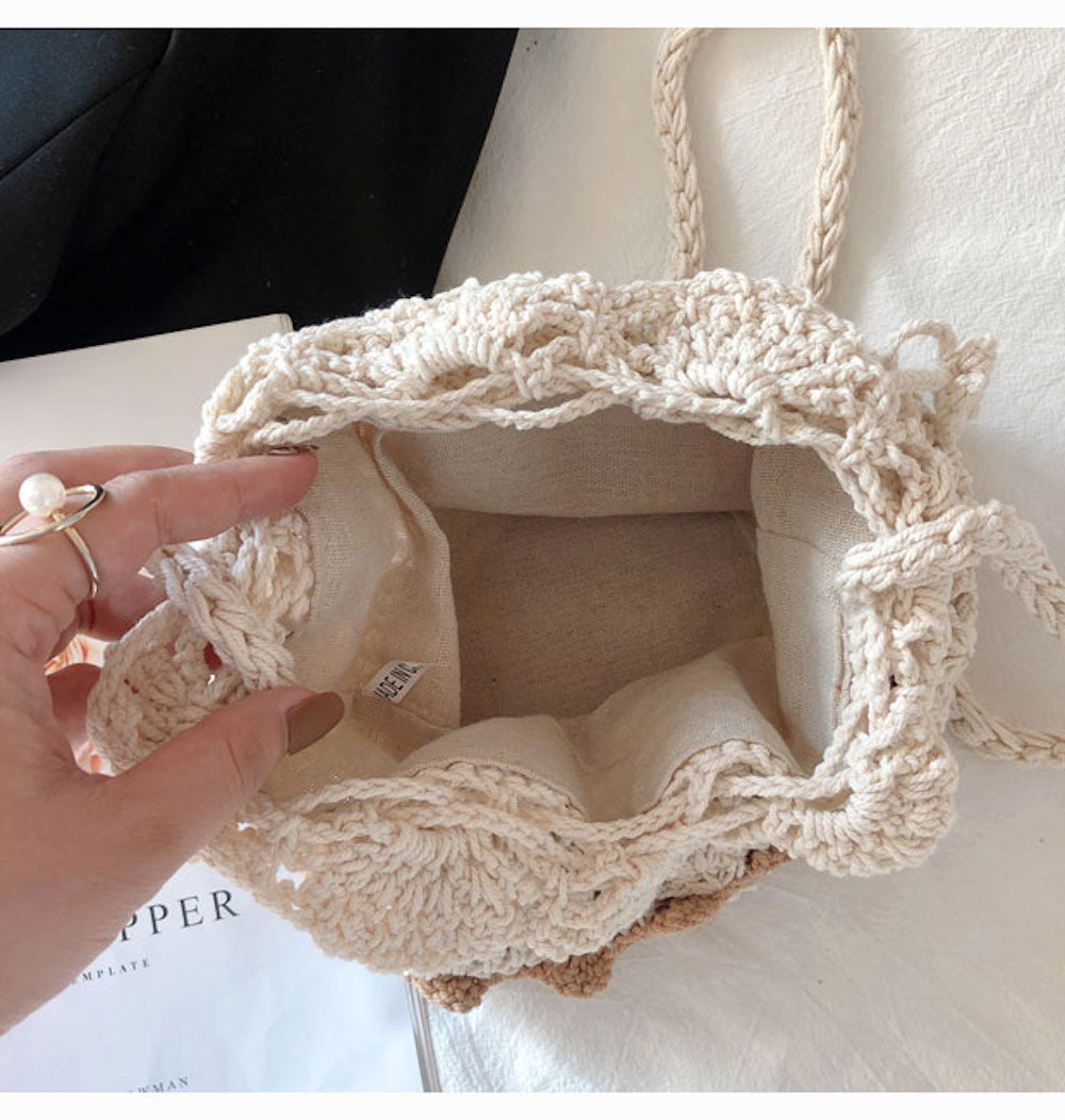 Women’s Retro Cotton Drawstring Shoulder Bag Crossbody Bag for Boho Everyday Style & Gifts