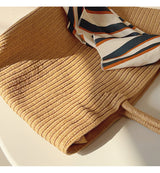 Women’s Modern Style Straw Woven Tote Bag for Beach, Vacation & Summer Outfits