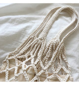Women’s Crochet Bag with Fishnet Design Top Handle Bag for Boho Everyday Style & Gifts