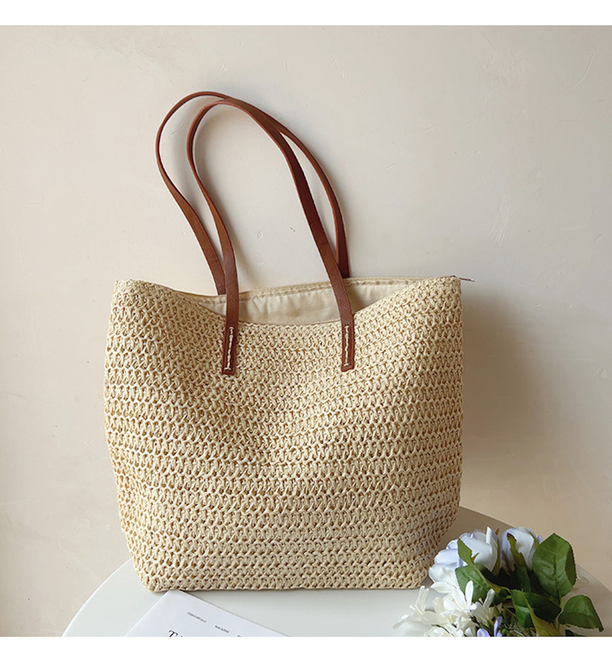 Women’s Straw Woven Tote for Beach, Vacation & Summer Outfits