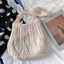 Women’s Retro Artsy Twist Cotton Knitted Bag Shoulder Bag for Boho Everyday Style & Gifts