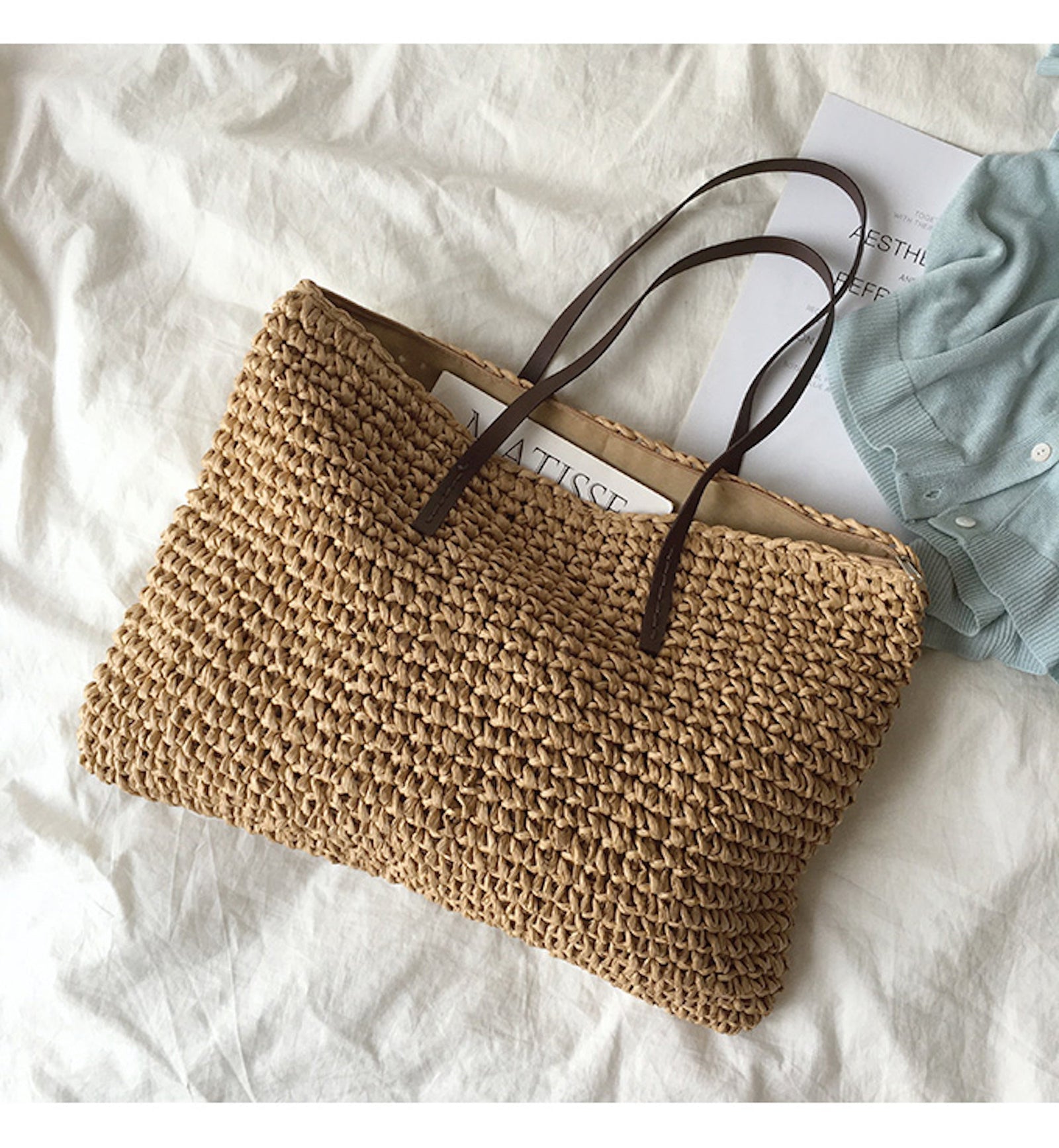 Women’s Everyday Large Straw Woven Summer Bag Tote Bag for Beach, Vacation & Summer Outfits