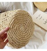 Women’s Patterned Straw Shoulder Bucket Bag for Beach, Vacation & Summer Outfits