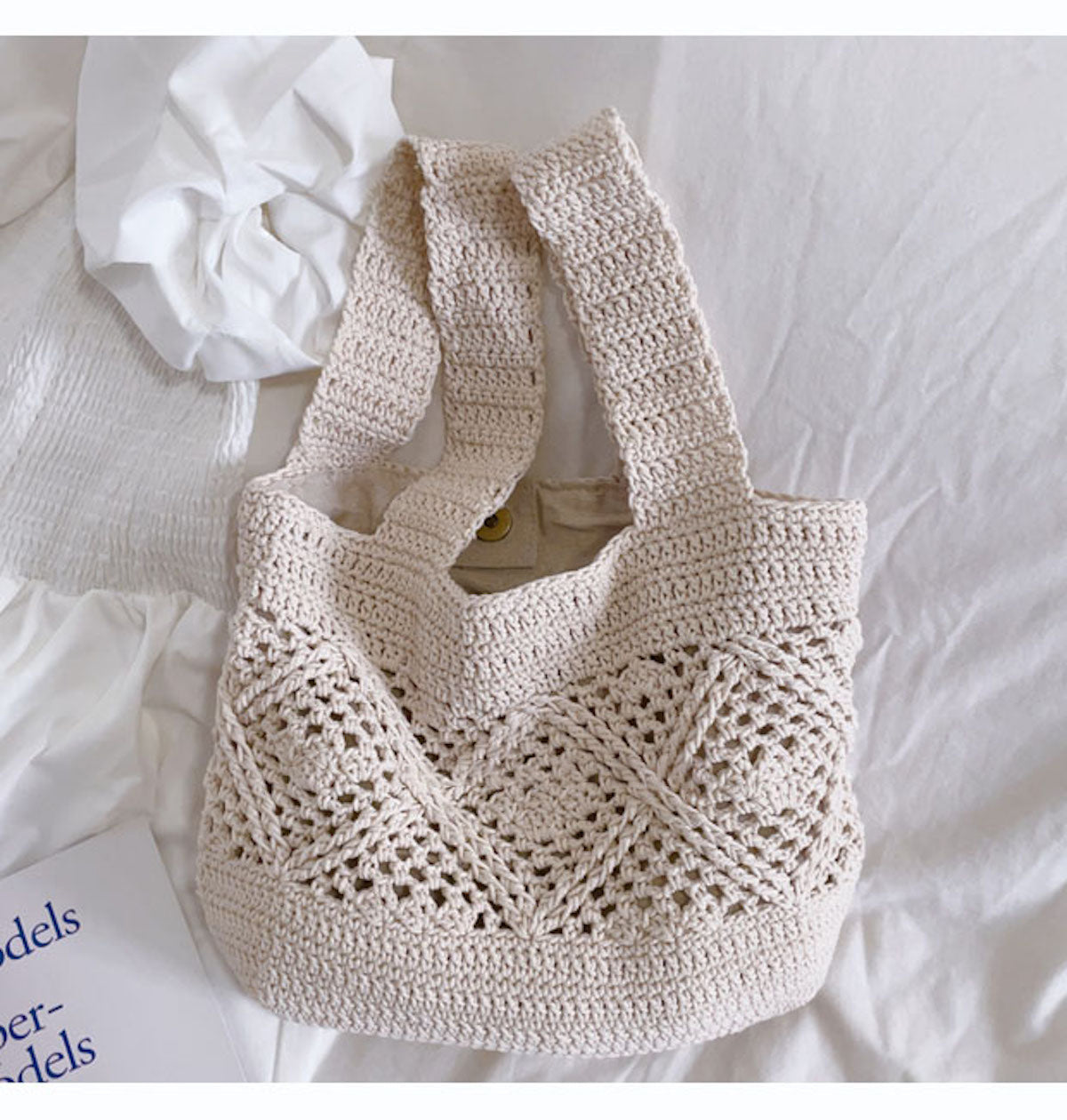 Women’s Minimalistic Cotton Bucket Shoulder Bag for Boho Everyday Style & Gifts