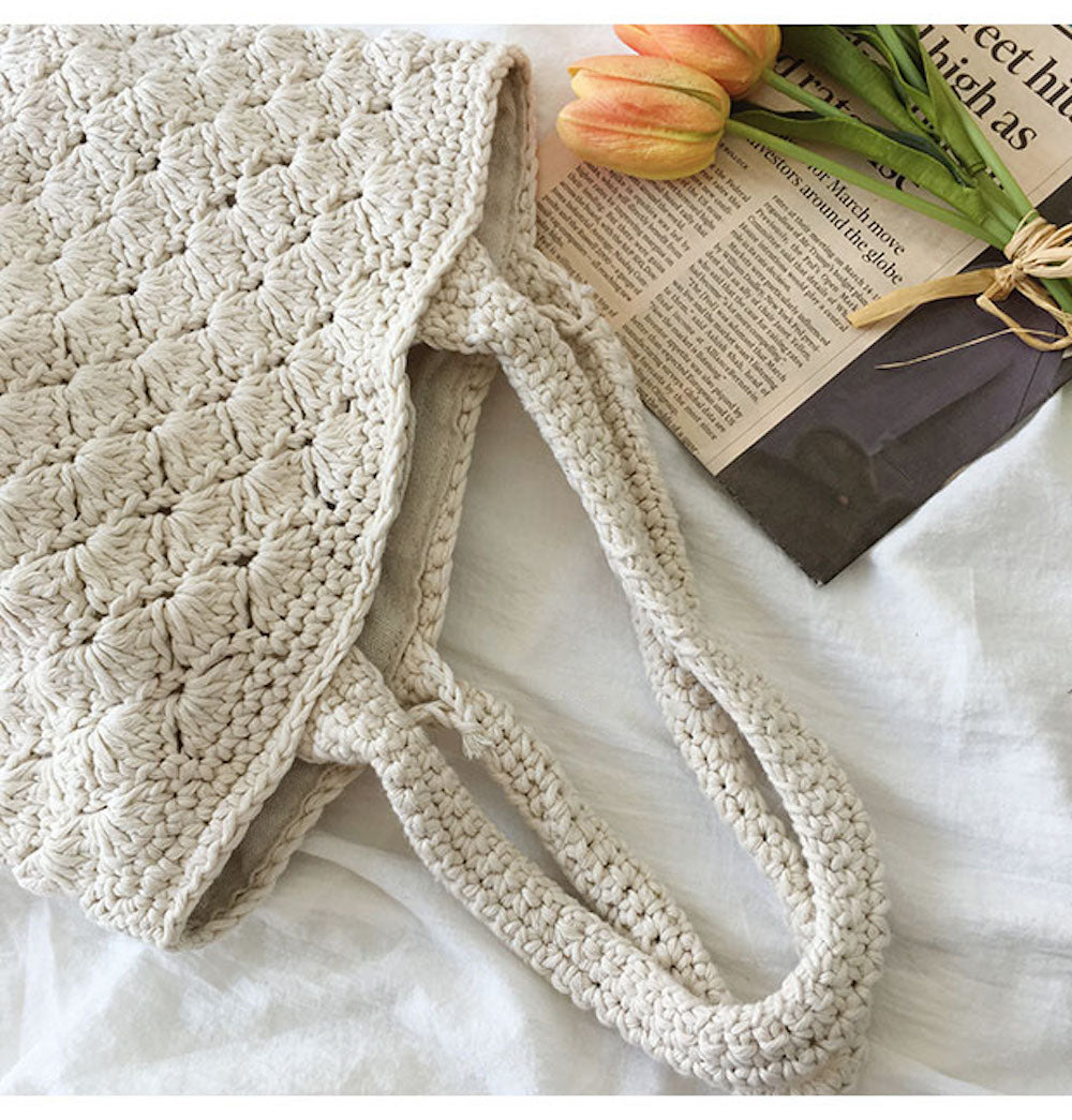 Women’s Patterned Cotton Knitted Shoulder Bag Purse for Boho Everyday Style & Gifts
