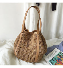 Women’s Large Straw Woven Tote Bag for Beach, Vacation & Summer Outfits