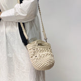 Women’s Retro Crochet Crossbody Bucket Bag for Boho Everyday Style & Gifts