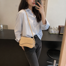 Vegan Leather Baguette Bag, Retro Shoulder Purse with Asymmetric Flap