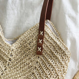 Women’s Retro Straw Woven Tote Bag for Beach, Vacation & Summer Outfits