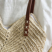 Women’s Retro Straw Woven Tote Bag for Beach, Vacation & Summer Outfits